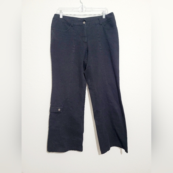 S. Oliver Pants Wide Leg Cargo Y2K Black Woman's Size 40 TINKA - Picture 2 of 13